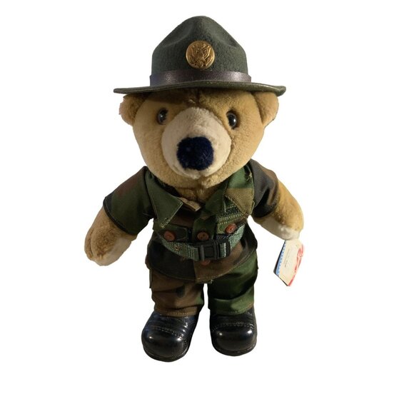 Patriotic Army Bear Plush Wearing Uniform & Hat - Picture 1 of 9